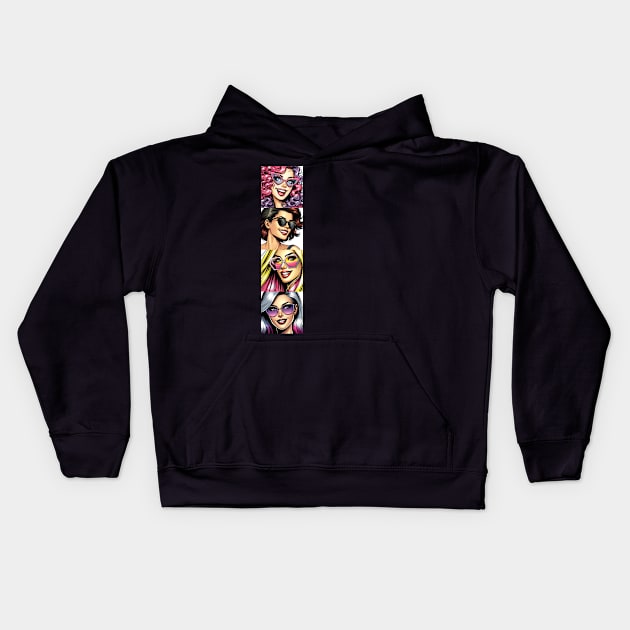 Volti femminili | Female faces Kids Hoodie by Betta's Collections